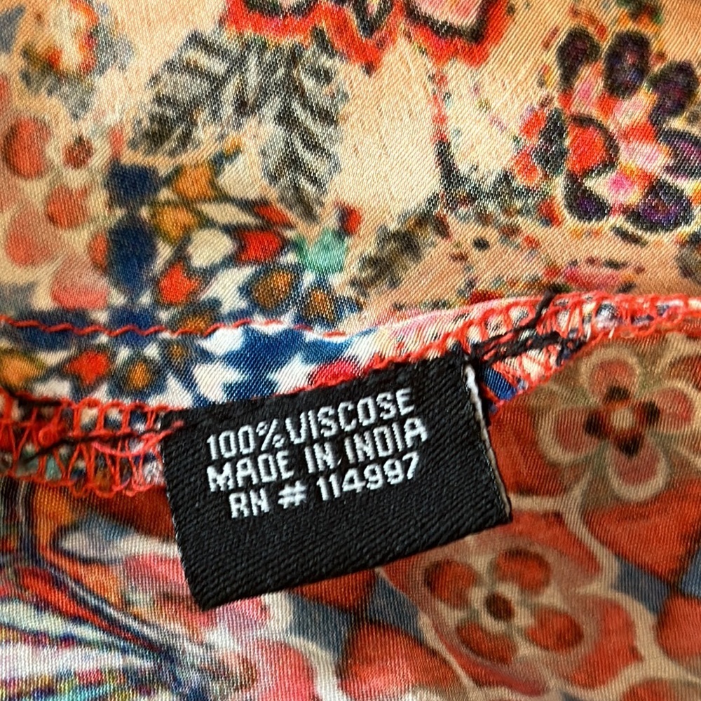 Tolani Feathers Multicolored Patchwork Print Caco… - image 8